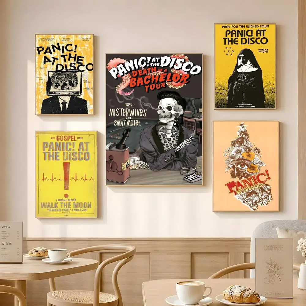 Singer Panic! At The Disco Poster Poster Self-adhesive Art Waterproof Paper Sticker Coffee House Bar Room Wall Decor