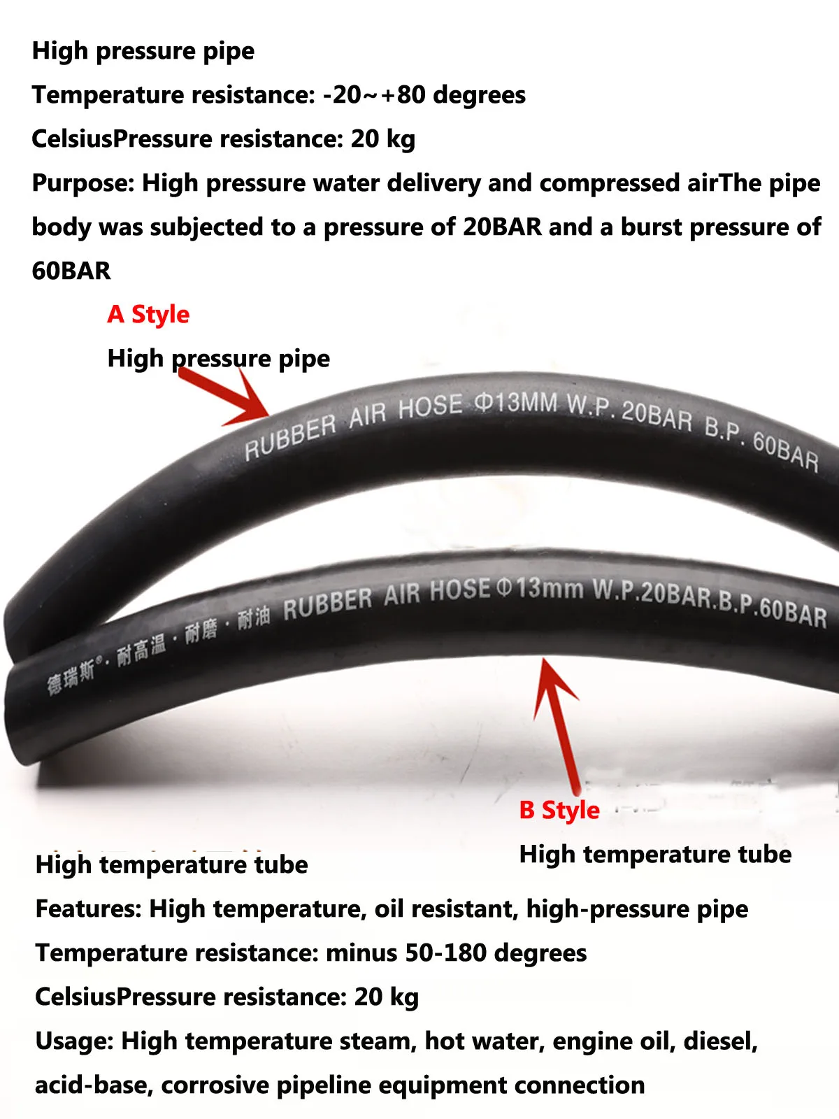 ID 6-32mm Black Smooth Heat And Diesel Rubber Pipe High Pressure Air Pipe High Temperature Water Pipe Hose Steam Pipe Sleeve