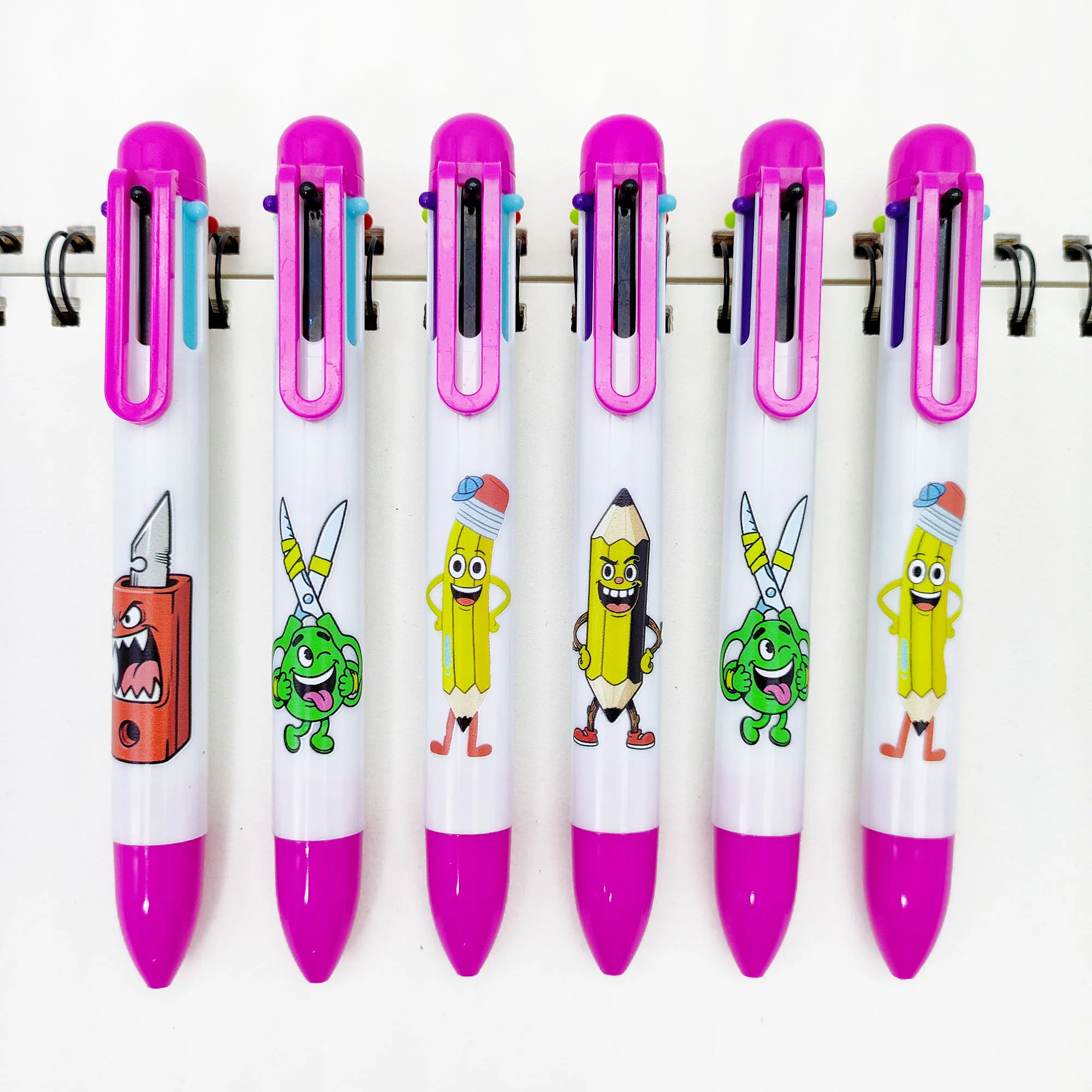 

6 шт./12 шт. учебные принадлежности, многоцветная ручка, забавные канцелярские элементы, многоцветная ручка «шесть в одном метке» с ключом.