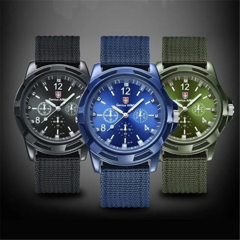 Mens Sports Watch Quartz Nylon Gemius Army Wristwatches Out Door Military Men's Casual Watch Clock Erkek Kol Saati Reloj Hombre