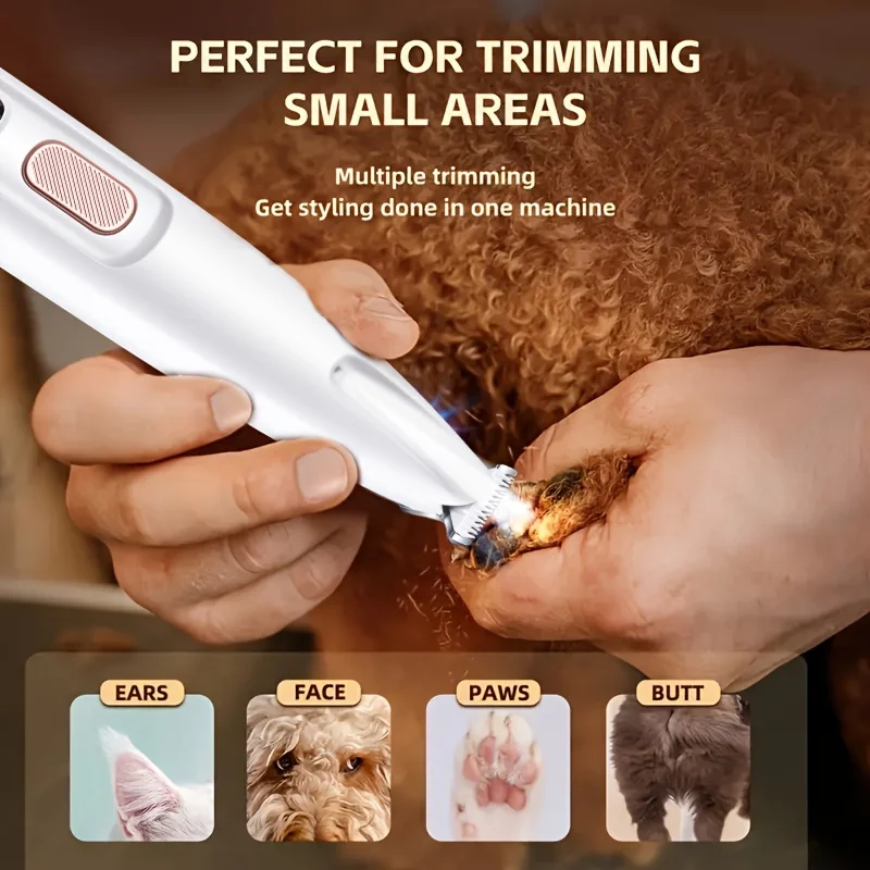 Professional Pet Grooming Clippers with LED Light – 18mm Wide Blade,Battery/USB Powered, Rechargeable Lithium Polymer, Dogs&Cats