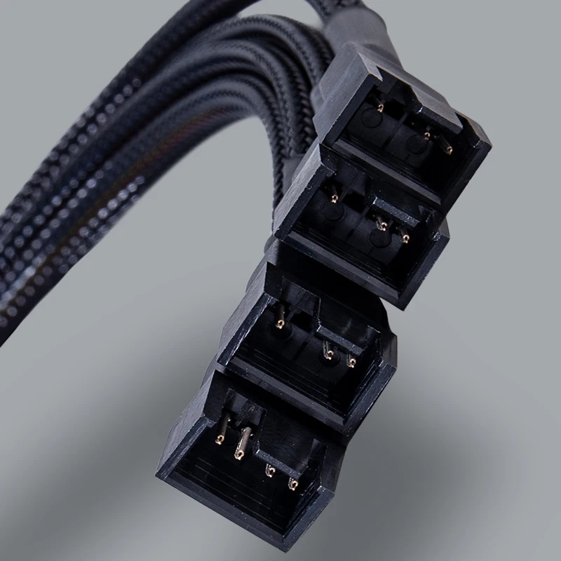 JUMPEAK-Caso Do Computador Ventilador De Refrigeração, de Alta Qualidade, PWM, 4-pin Splitter Cable, Manga Trançada, Fio De Extensão