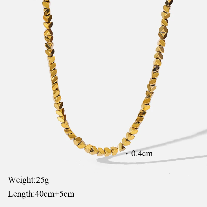 EILIECK 316L Edelstahl Vintage Goldfarben Halskette für Frauen Hochwertige Wasserdichte Gliederkette Modisches Partygeschenk für Mädchen – Detail 8