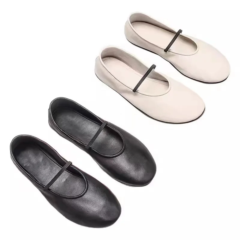 Genuine leather Ballet Flats Shoes For Women 2023 Multicolor High Quality Versatile Mary Janes Ballerina Comfortable Shoes Woman