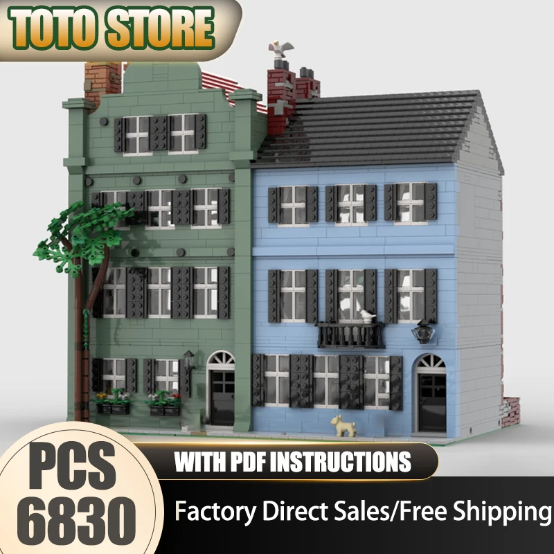 

Модель City Street View Moc Building Bricks Модульный Радужный ряд # 2-модельные технологии, модульные блоки, рождественский набор, игрушки «сделай сам», подарки