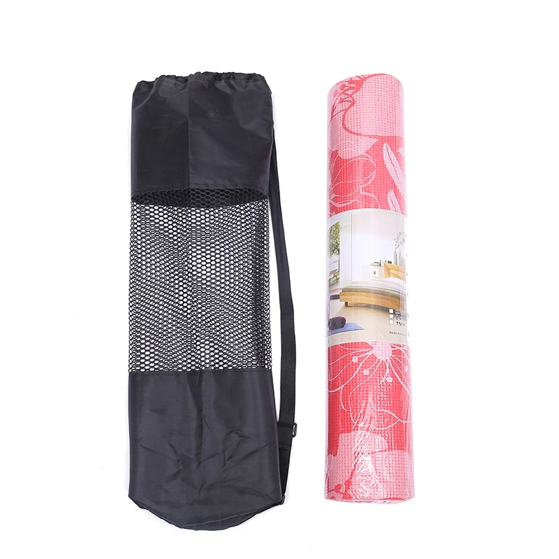 Yoga Mat Carrier Mesh Bag Nylon Yoga Mat Storage Bag Backpack Waterproof Fitness Center Black (Yoga Mat Not Including)