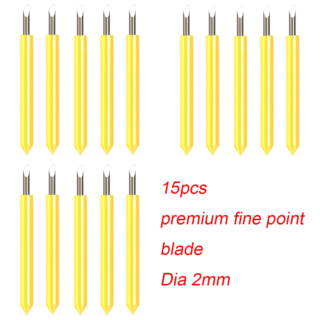 

15 шт., диаметр 2 мм, стандартное лезвие плоттера премиум-класса с тонкими точками для Cricut Maker 3 Explore 2 1 Air 2 Roland