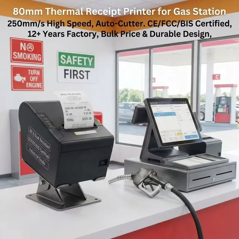High Speed Desktop Thermal Printer 80mm Auto Cut USB LAN Blue tooth WiFi Inkless POS Printer For Restaurant Supermarket Bill