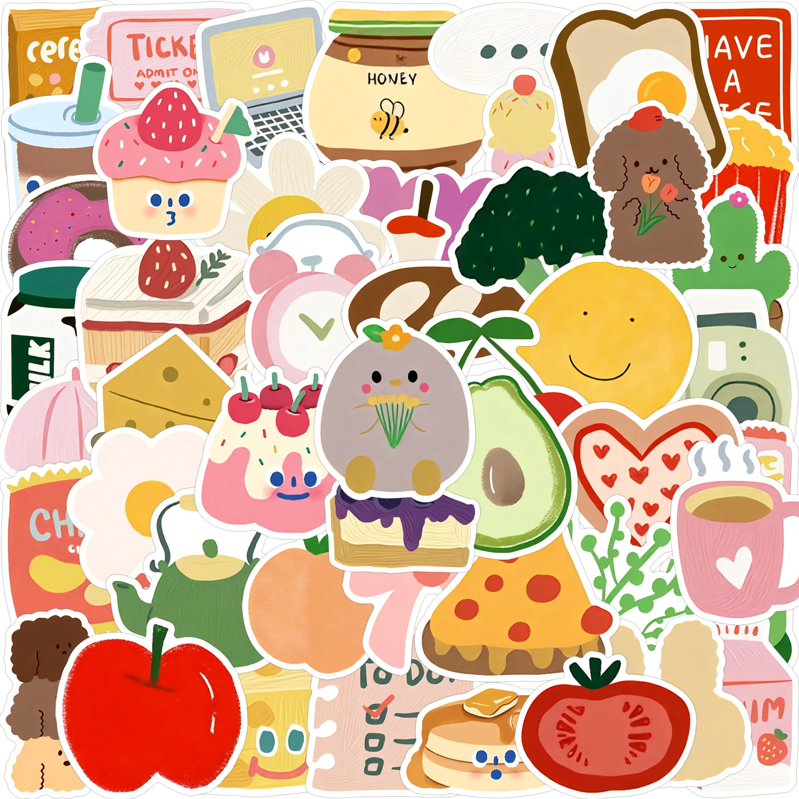 

50PCS Cute Cartoon Korean Style Sticker Vinyl Waterproof for Laptop Phone Case Notebook Water Bottle DIY Stickers