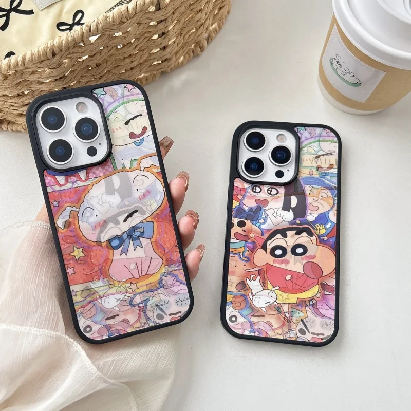 

Cute Anime Crayon Shin-chan 3D illusion Magsafe Wireless Charge Case For iPhone 11 12 13 14 15 16 17Pro Max Plus Magnetic Cover﻿