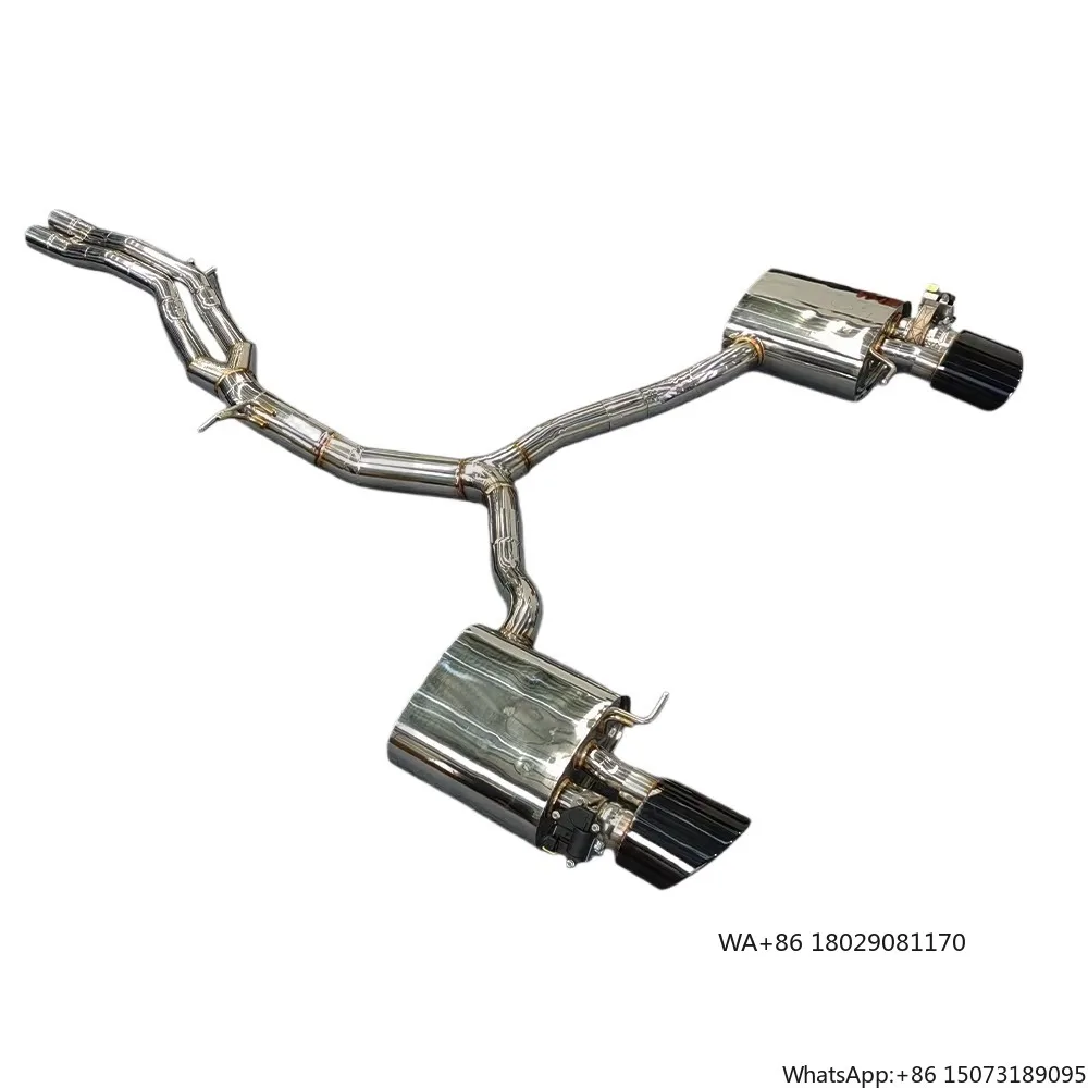 

Stainless Steel Exhaust System Performance Catback for RS4 RS5 B9 2.9T Valve Muffler With Carbon Fiber Tips Car Part