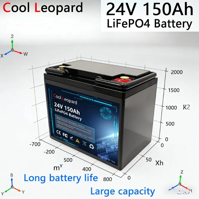 

LiFePO4 24V 200AhBattery Built-in Protection BMS, 8000+ Cycles, Fit for Solar Energy Systems, RV/Camper Vans, Marine Boats