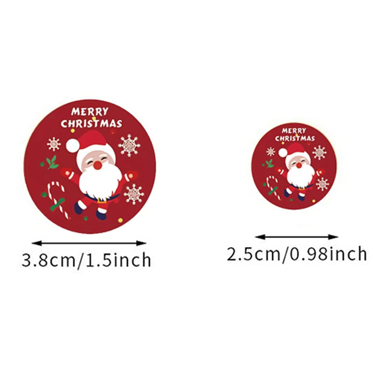 500pcs/roll 1inch/1.5inch Merry Christmas Stickers Christmas Theme Seal Labels Stickers For DIY Gift Baking Package Envelope