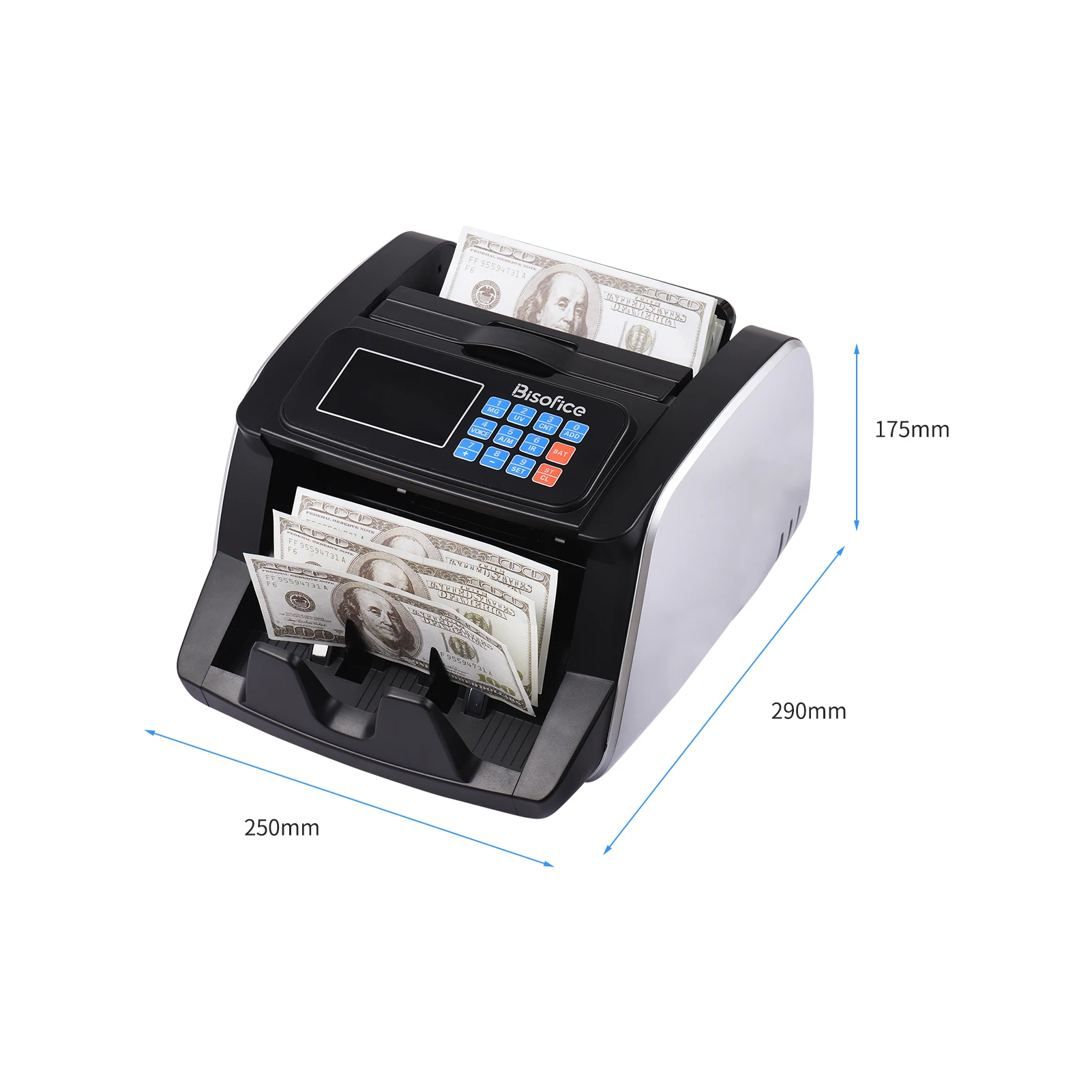 Money Counter Machine Counterfeit Bill Detector Automatic Money Detection Top Loading Bill Counting Machine with UV MG IR