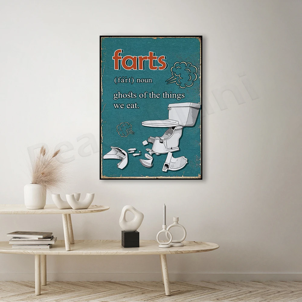 fart definition poster, fart bathroom wall art, fun bathroom decor, shoddy gifts, bathroom rules sign, fart quote art print