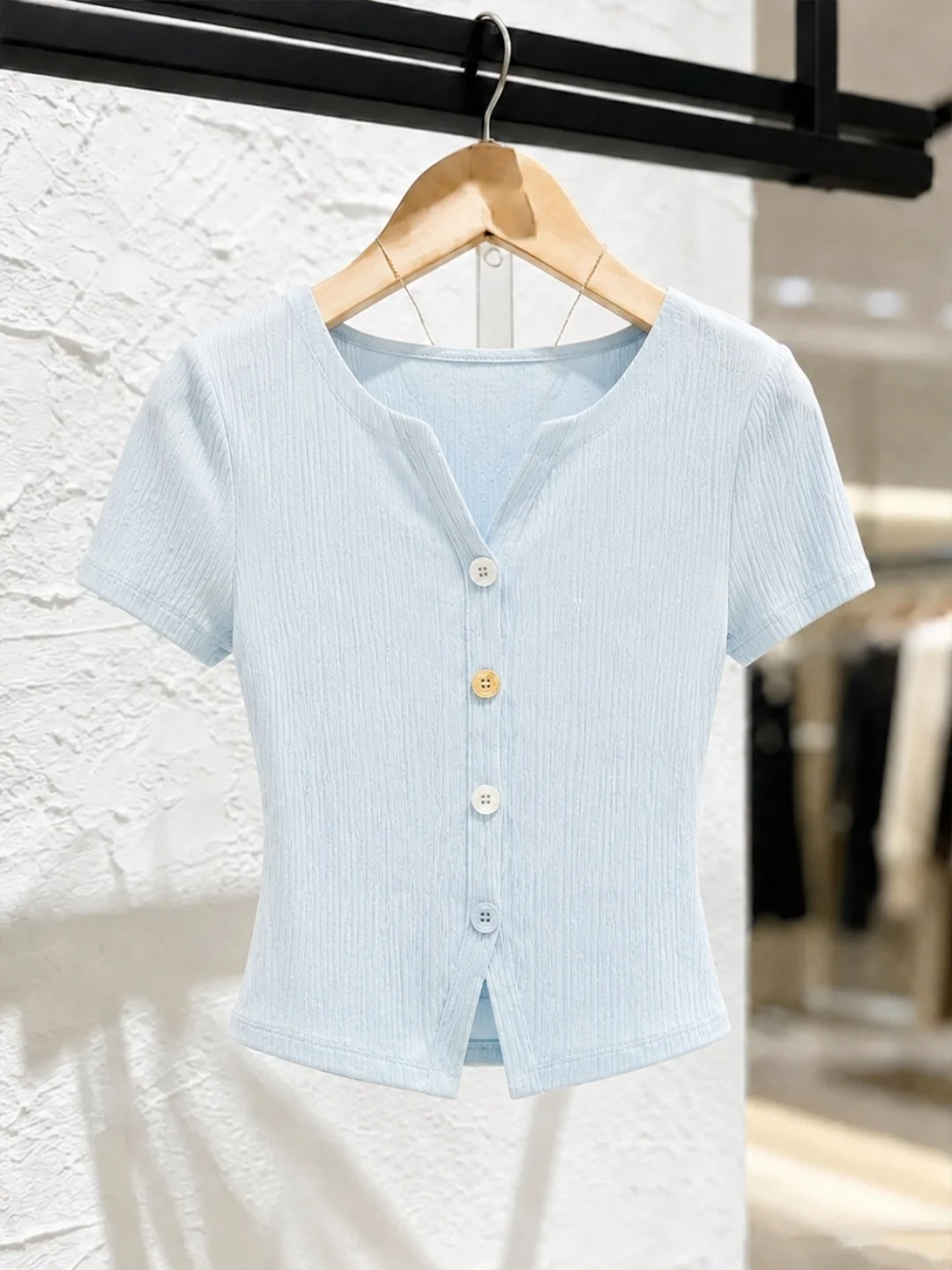

Summer 2026 Casual Versatile Soft Comfortable Ice Silk Knitted Top Korean Design Sensation Small Audience Trend Short Sleeve ...