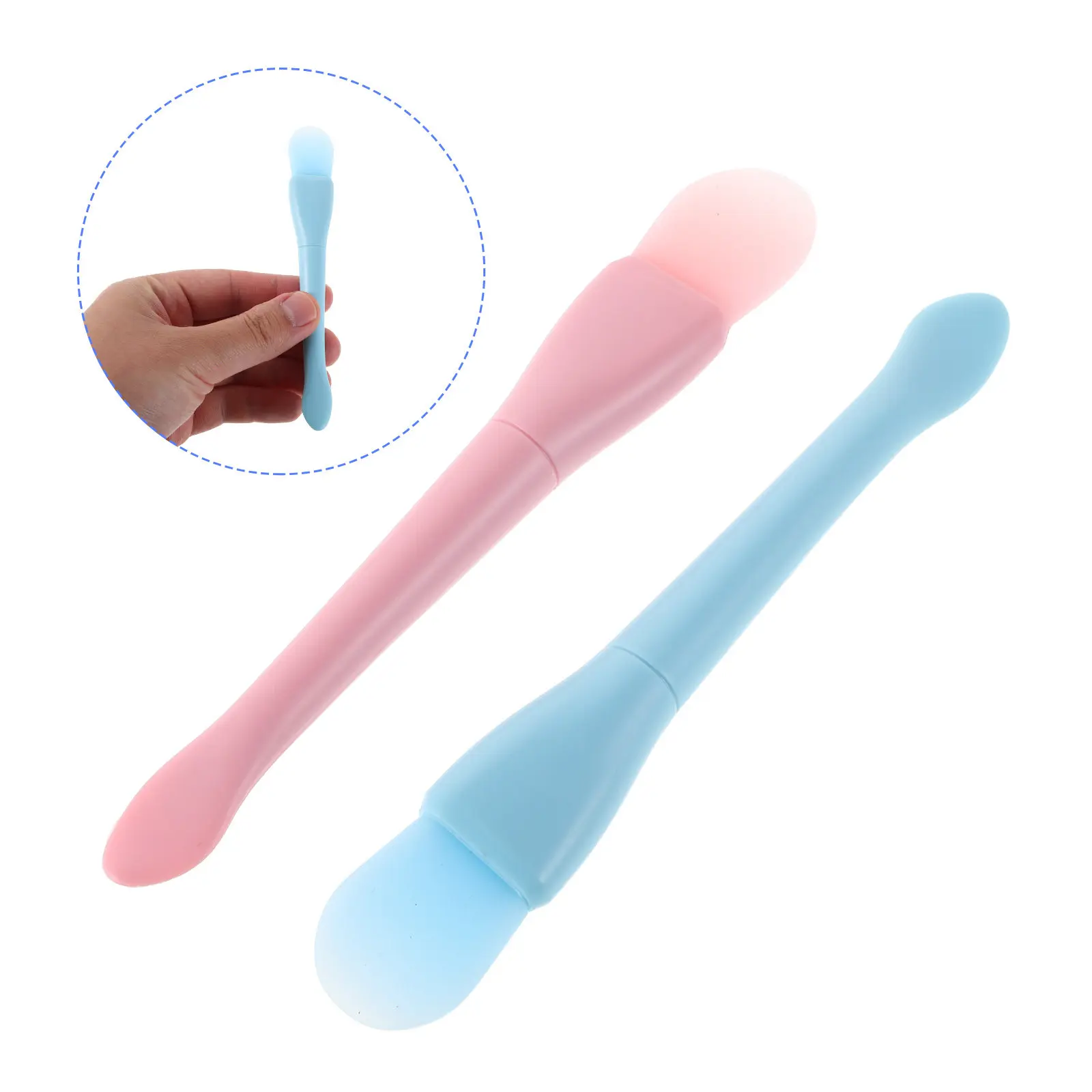 Conjunto de 4 Pincéis de Silicone para Máscara Facial, Aplicador Dupla Face em Formato de Cauda de Peixe para Máscaras de Argila, Gel, Cuidados com a 