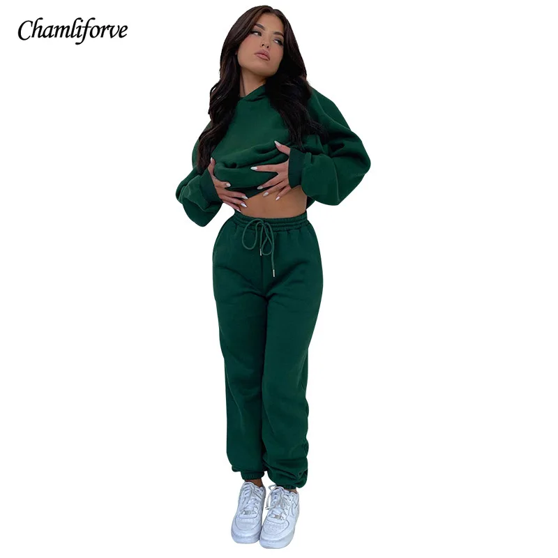 

Chamliforve S-2xl Spring Autumn Women Sport Suit Casual Sequins Sweatshirt Two Piece Sets Womens Outifits