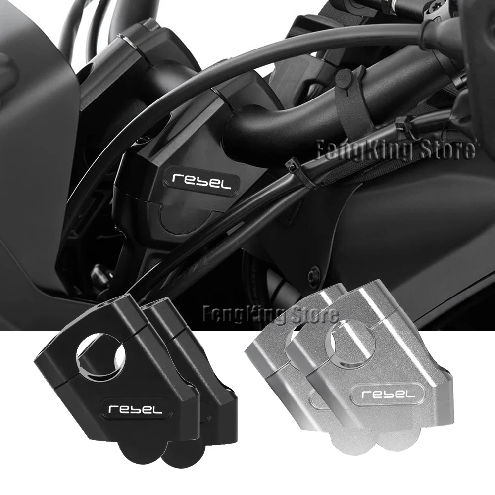 

For HONDA Reble 250 Rebel 500 300 2017-2022 Motorcycle Handlebar Riser Clamp CNC Handle Bar Lift Extend Adapter Mount