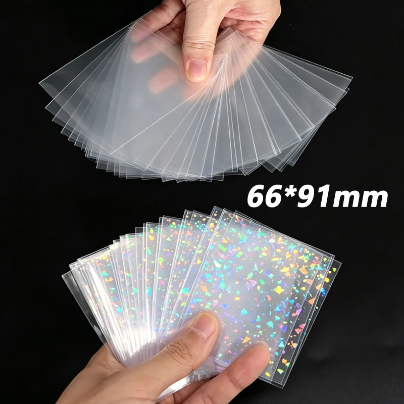 Protège-cartes holographiques effet verre brisé et transparents 66x91mm pour cartes à collectionner
