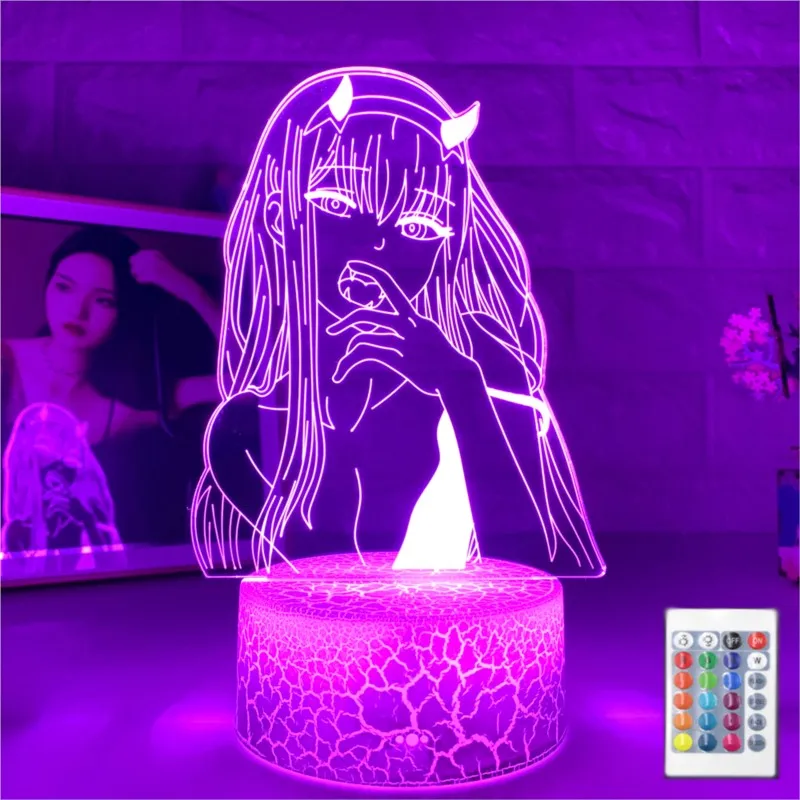 Anime Zero Two 3d Lamp Manga Gift Night Light Lamp Darling In The Franxx Anime Figure Night light Touch Sensor Kids Child Girls