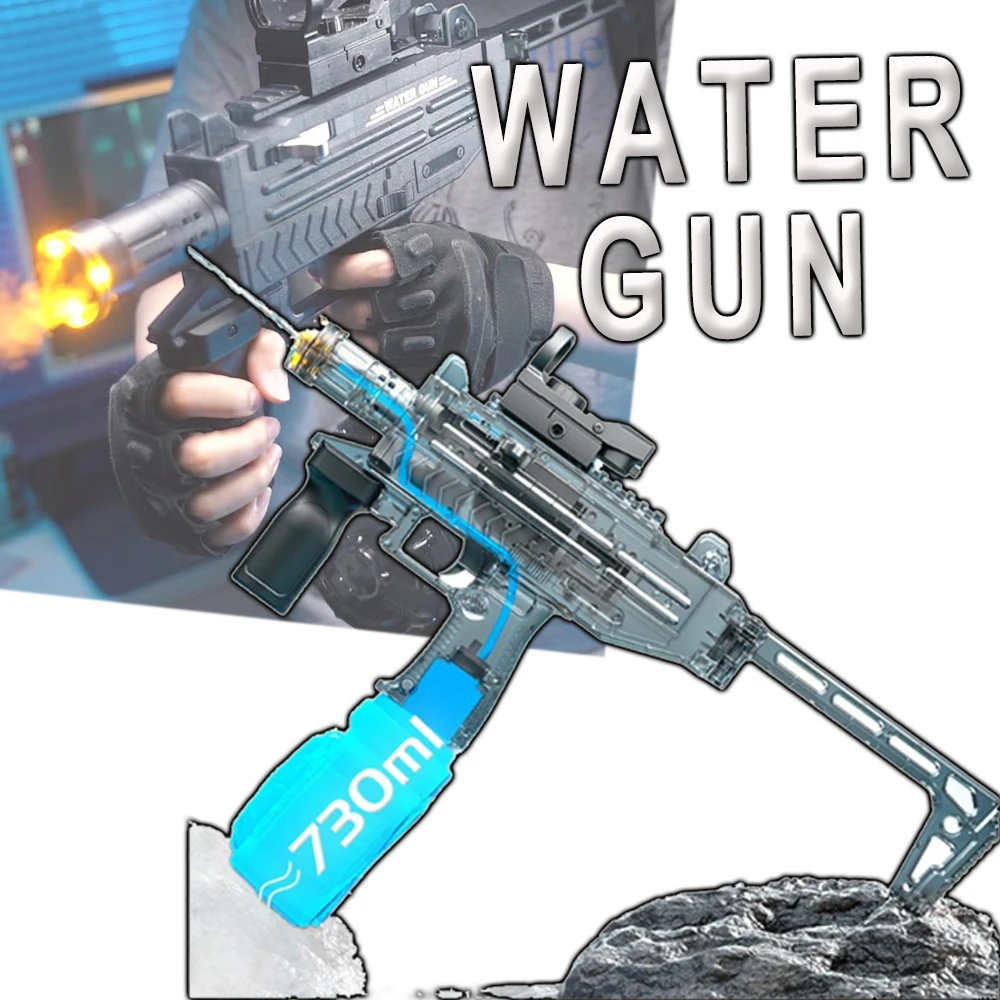 

Electric Water Gun Toy Large-Capacity Flash Spray High-Speed Continuous Water Gun With Light for Summer CS Pool Beach Games
