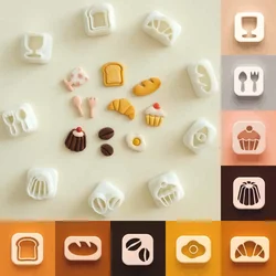 Snacks Mini Dessert Cupcake/Pudding/Croissant/Fried eggs Shaped Mini Clay Cutters Cutting Molds For DIY Earrings Jewelry Making
