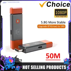 50M 1080P Wireless HDMI-Compatible Video Transmitter Receiver 8TX to1RX Display for PS4 Camera Laptop PC To TV Monitor Projector