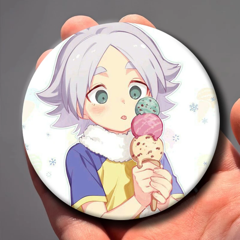 Anime I-Inazuma Eleven Brooches on Backpack Accessories Round Cartoon Badge Mark Evans,Axel Blaze,Jude Sharp,Nathan Swift Pins