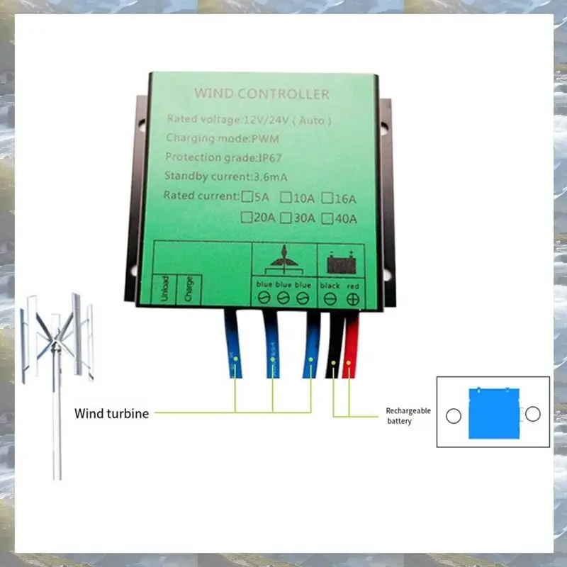 T82C Hot Sale-PWM Controller 300W Wind Turbine Charge Controller Water Proof Regulator For Wind Generator 12V 24V AUTO Switch 16