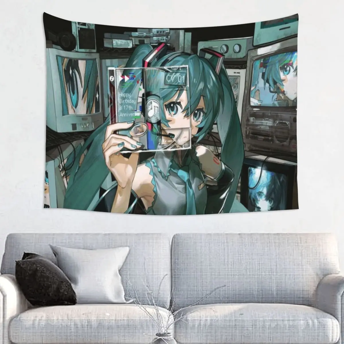 Hatsune Miku Tapestry Wall Hanging Tapestries for Bedroom Dorm Room Decor