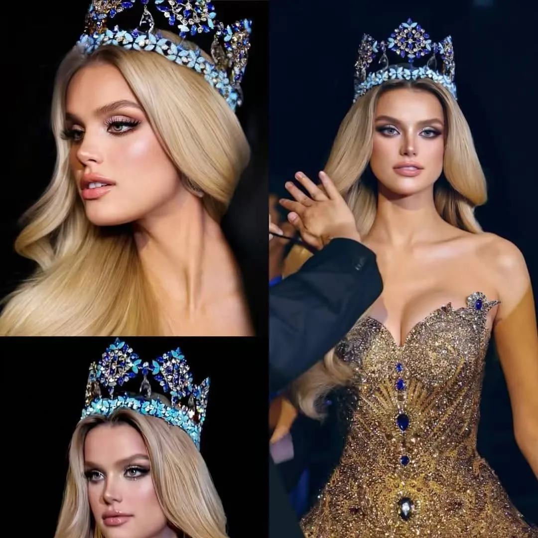 

New European and American Baroque Beauty Pageant Champion Crown High end Atmospheric Large Round Crown Factory Wholesale