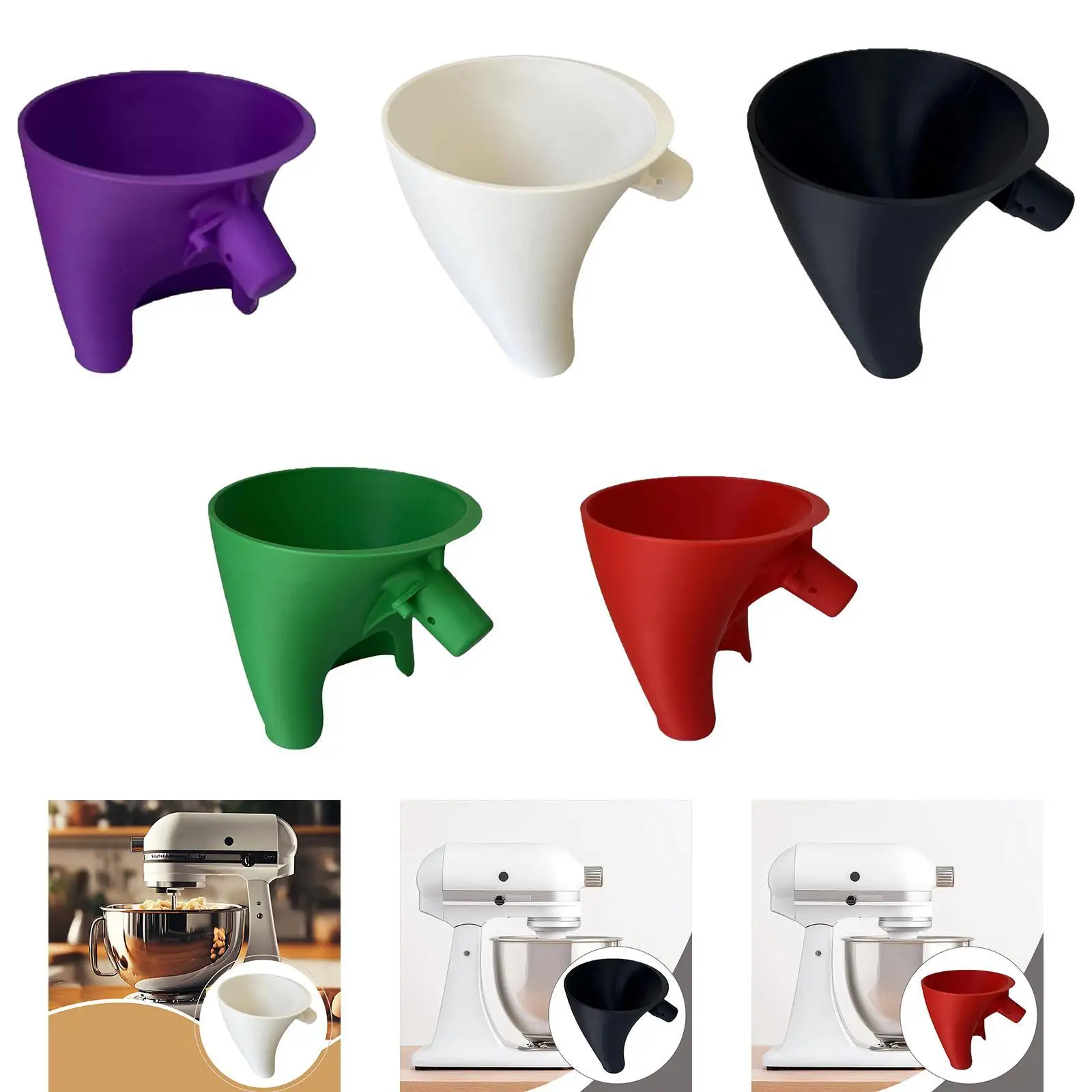 Mini Kitchen Flour Funnel Precision Pouring Stand Mixer Attachment Easy Clean Plastic Baking Funnel for Smooth Transfers