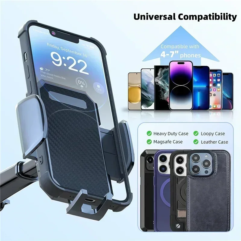 Universeller Saugnapf-Autotelefonhalter Multifunktionale Halterung für Armaturenbrett, Windschutzscheibe, Lüftungsschlitz, GPS-Unterstützung für iPhone, Samsung, Xiaomi – Detail 16