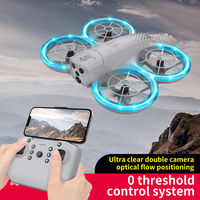Rc Drone with Hd Dual Camera Remote Control Optical Flow Quadcopter Headless Mode with Light Wifi Fpv Rc Aircraft Children Gift