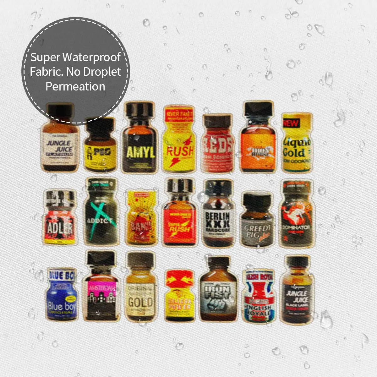Poppers Bottles Gay Rush Jungle Juice Amyl Inhaler Shower Curtain Bathroom Polyester Waterproof Bath Curtains with Hooks view 4