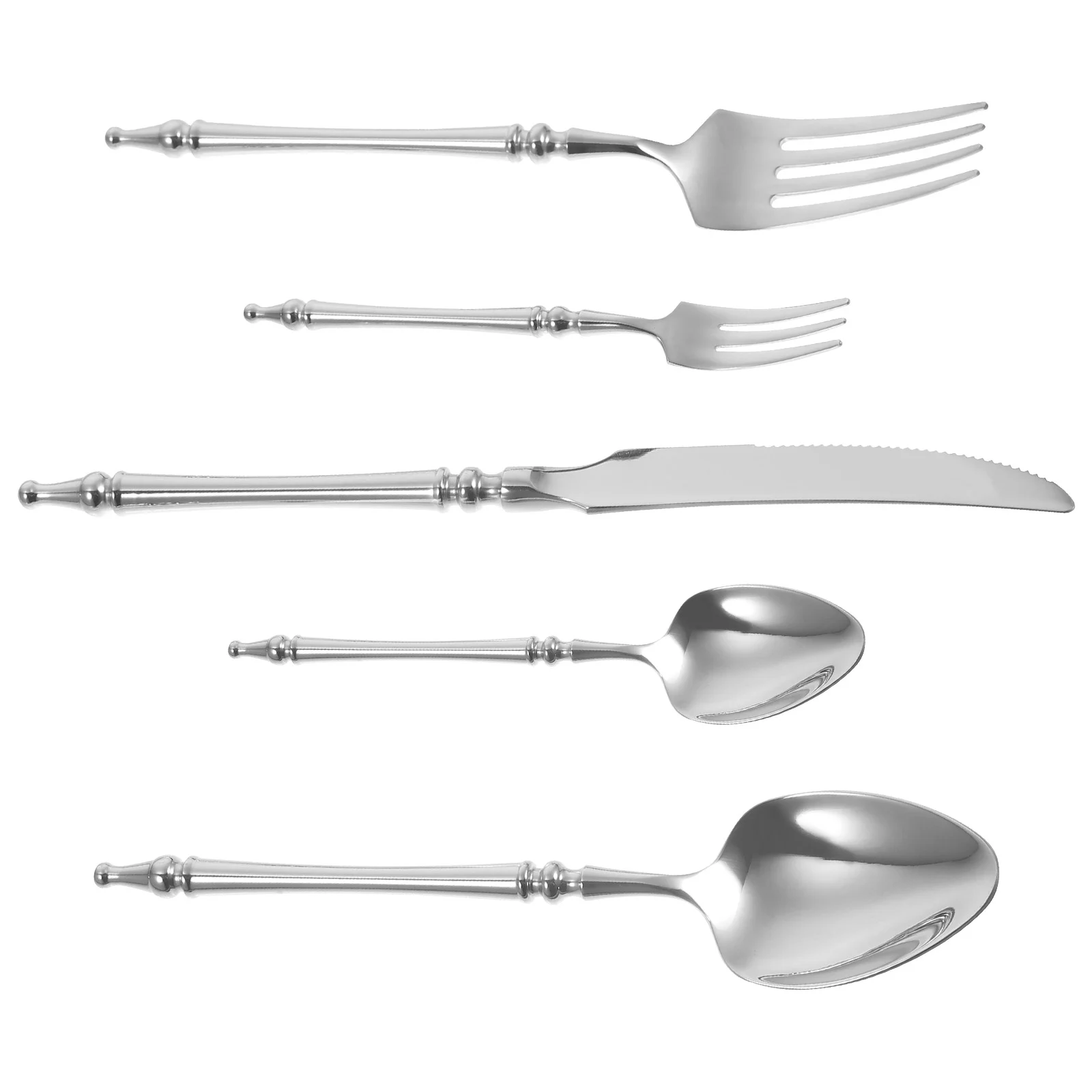 

Roman Column Household Stainless Steel Cutlery Flatware Dinnerware Tableware Forks Spoons Kit Western Food