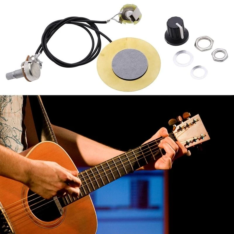 77UF Acoustic Guitar Pickup Piezo Transducer Hum-Canceling Acoustic Soundhole Pickup