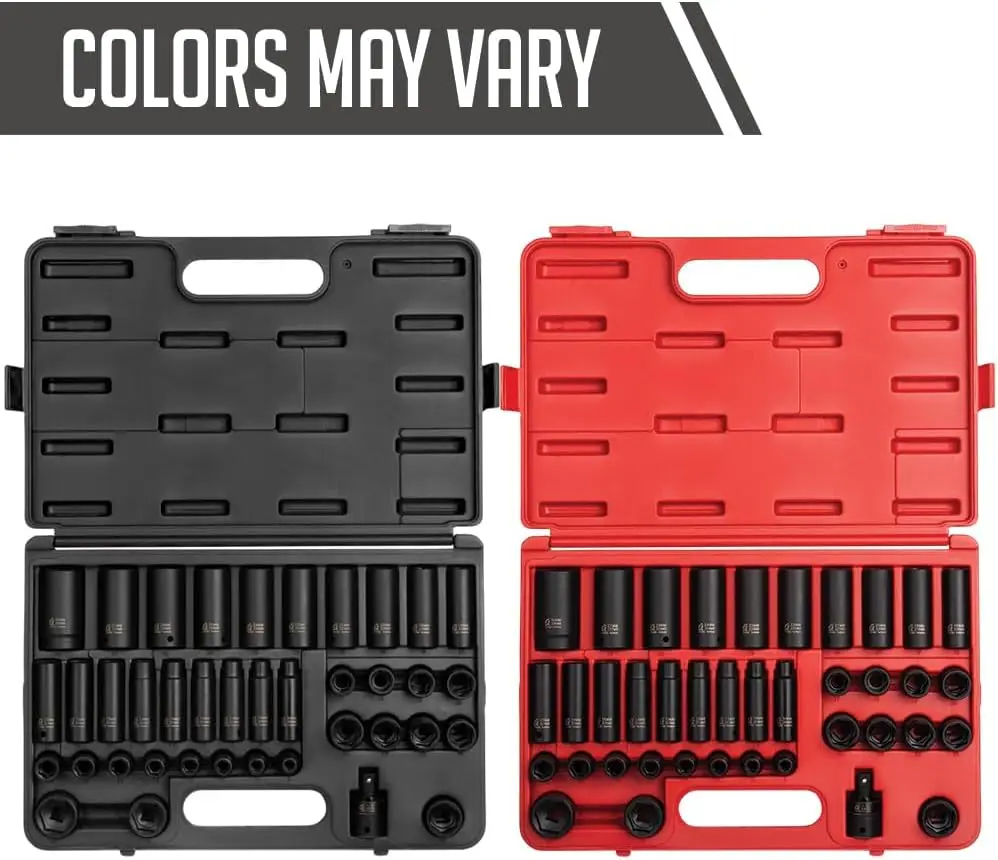 TOOLS 2669, 1/2 Inch Drive Master Impact Socket Set, 39-Piece,, 9mm-30mm, Standard/Deep, Cr-Mo Steel, Radius Corner Design, Dual