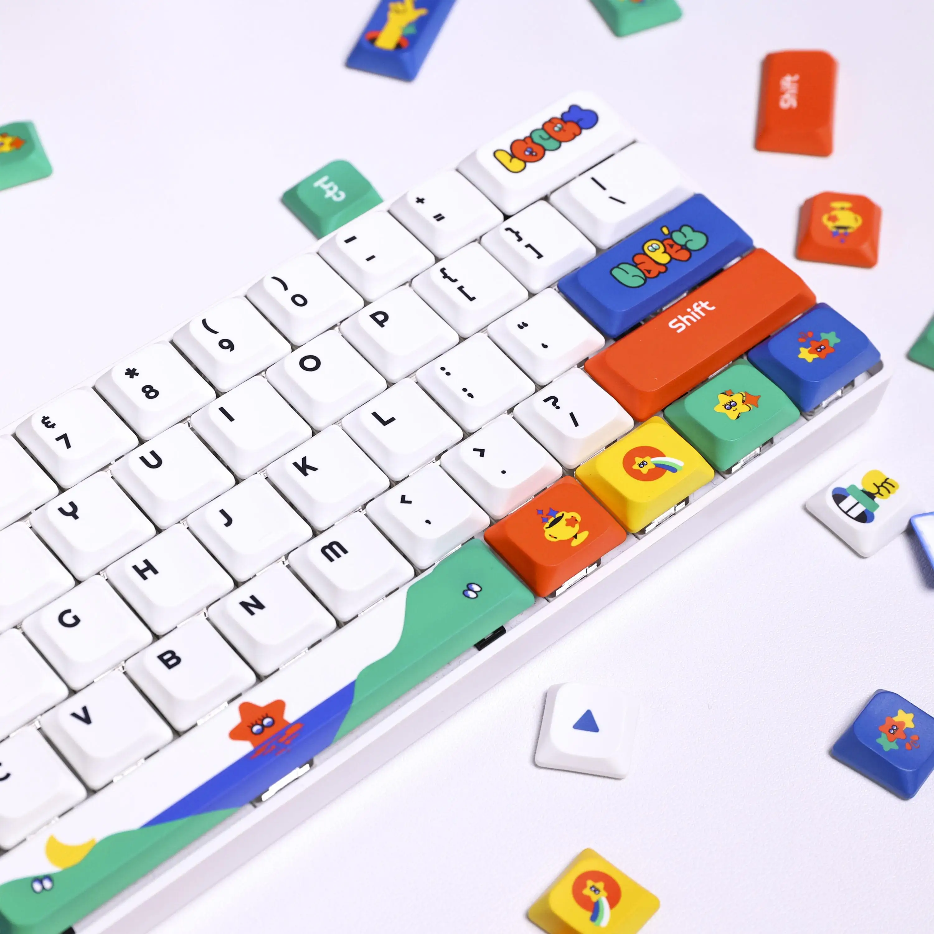 Lucky theme low shaft keycap PBT five-sided sublimation non-oiling mechanical keyboard custom keycap