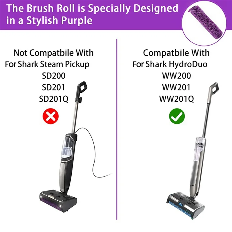 Shark Hydroduo WW200 WW201 WW205 WW201Q 습식 건식 하드 바닥 진공 청소기 용 진공 롤러 브러시 교체 부품