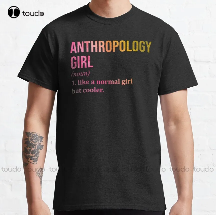 Anthropology Girl Funny Saying In Watercolor Classic T-Shirt Oversized T Shirt Cotton Outdoor Simple Vintag Casual Tee Shirt Tee