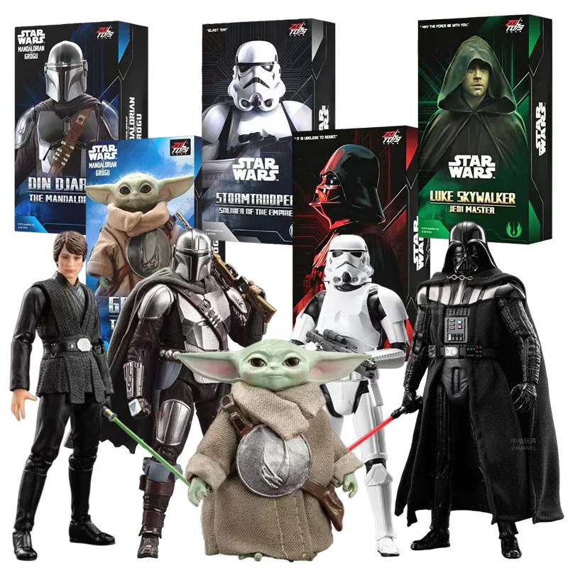 ZD Toy 1/10 Star Wars Yoda R2D2 Darth Vader Stormtrooper Mandalorian Din Djarin Grogu Luke Skywalker Action Figure Model