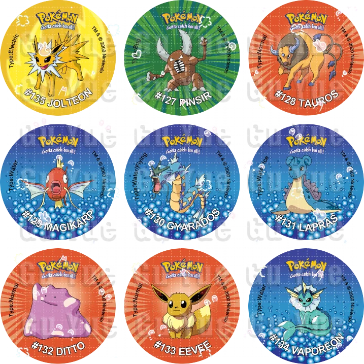 TAKARA TOMY Acrylmaterial 4/6/8 cm Tazos Pokemon 1. Auflage Ash Ketchum Starter Pokemon Taps Collection Acrylkartentrainer Runde Pogs 7