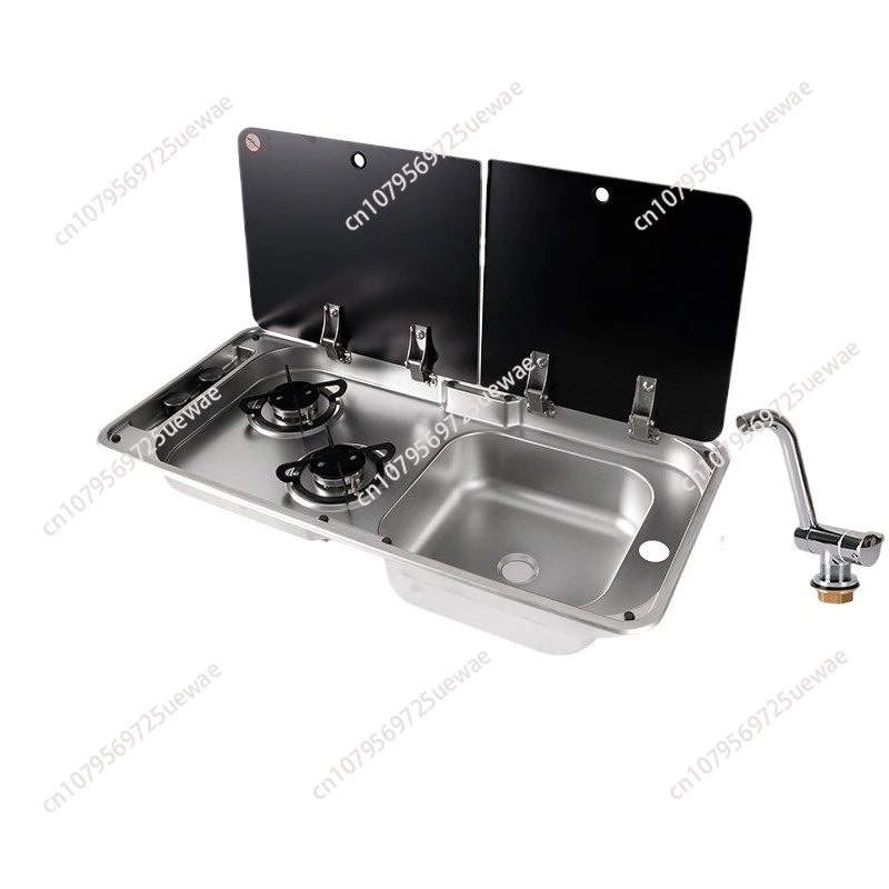 

Раковина для плиты Rv 304, раковина из нержавеющей стали с двойной конфоркой, газовая плита, раковина для автофургона и плита, караван, лодка, яхта