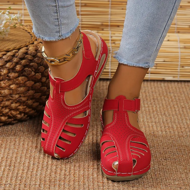 Summer Shoes Sandals Women Elegant Sandals Ladies Retro Women Shoe Wedge Walking Shoes Comfortable Female Sandal Women Footwear