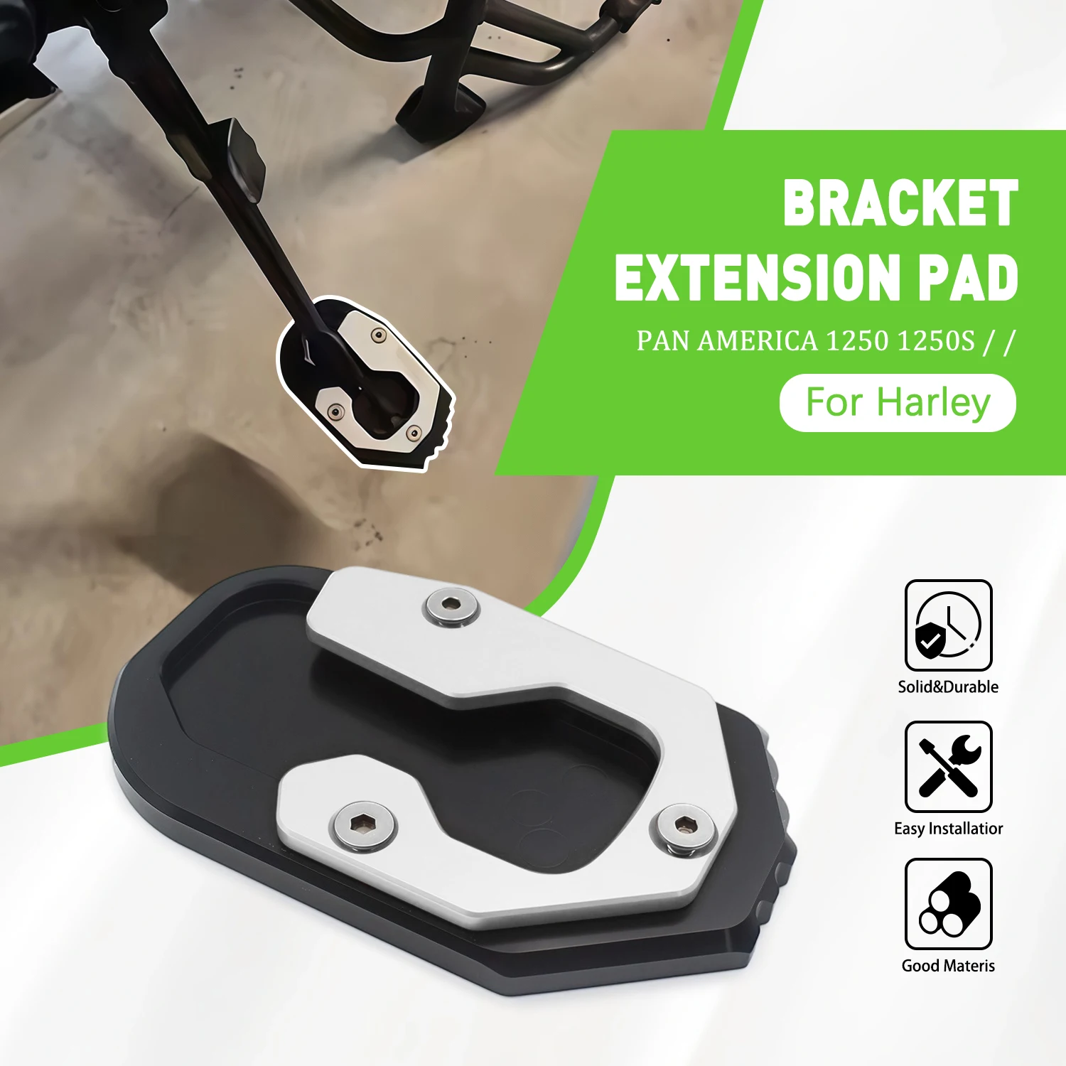 

Motorcycle Kickstand Foot Side Stand Extension Pad Support Enlarge Plate For Harley pan America 1250 2021 2022 2023