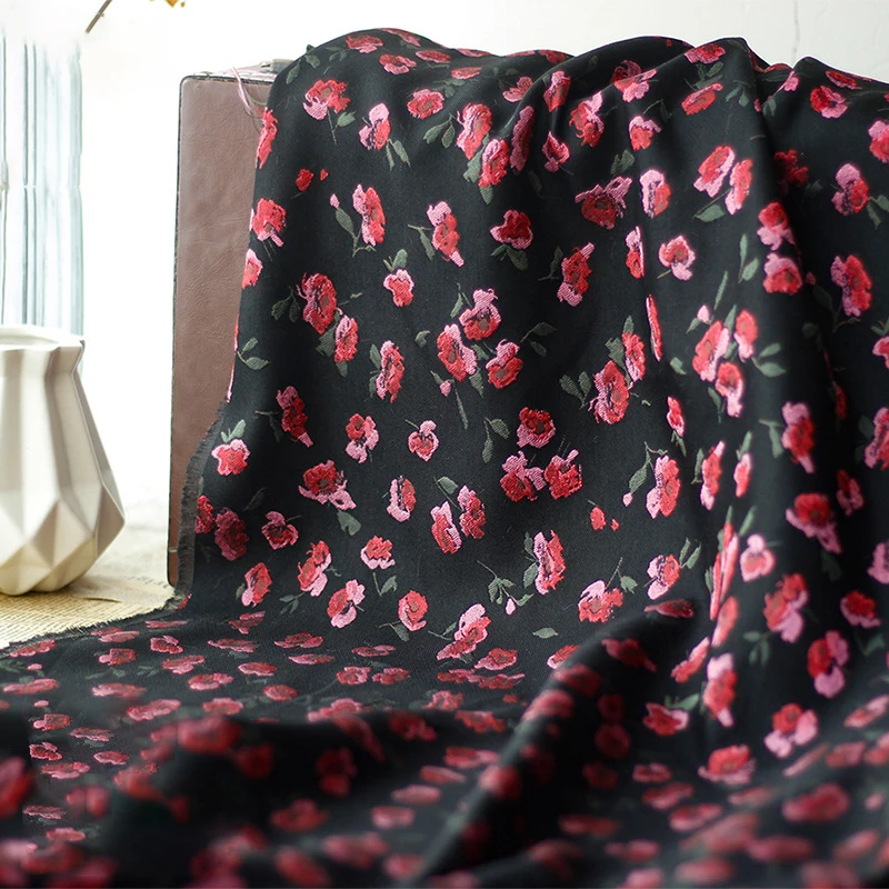 Tessuto jacquard floreale tinto in filo da 1 metro Autunno e inverno Giacca da donna Borse Scarpe per realizzare tessuti