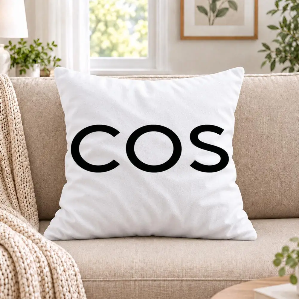 C-COS C-Collection of Style Cushion Cover Short Plush Double-Sided Printing Sofa Bedroom Pillow Case Aesthetic Home Decor