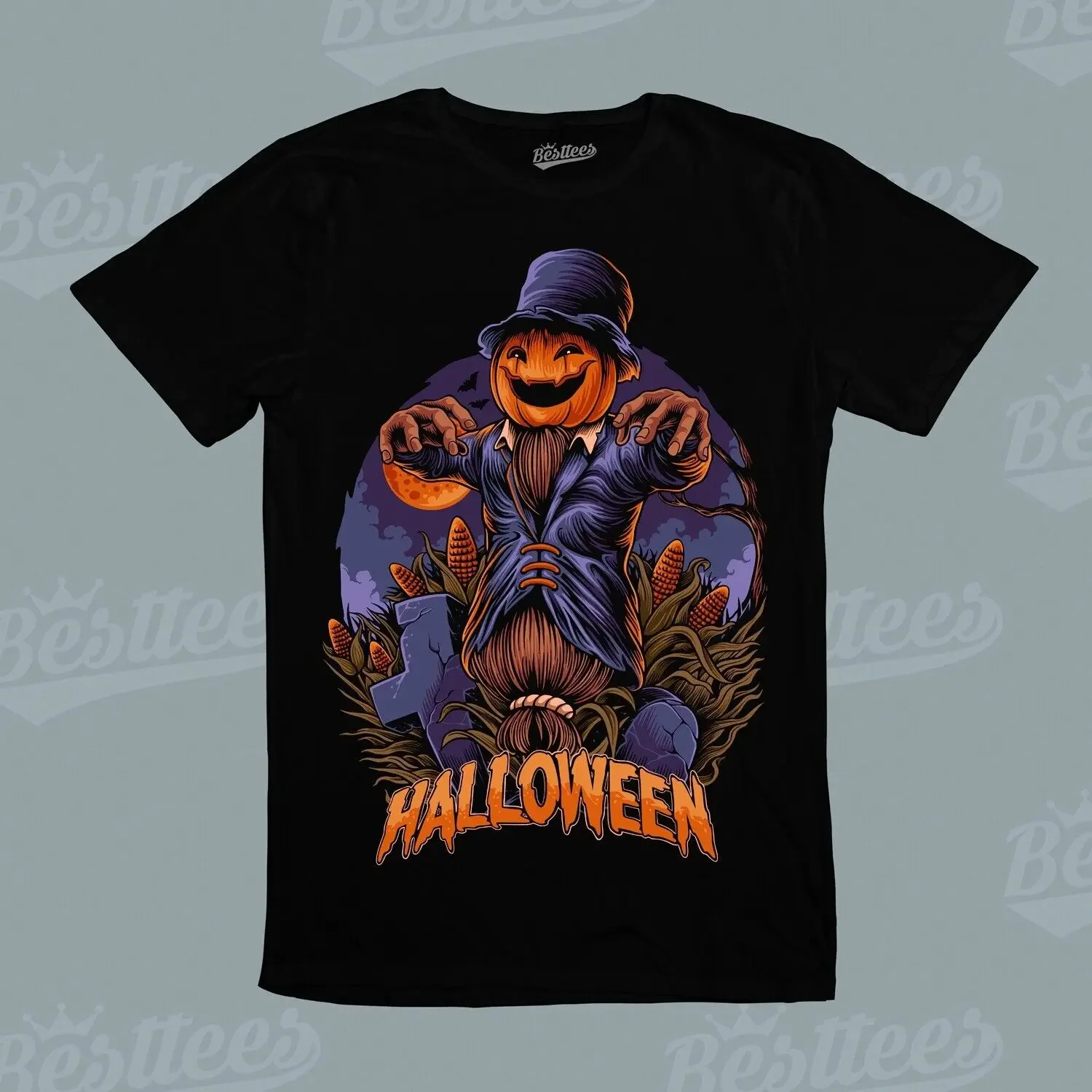 

Halloween Pumpkin Scare Crow Dark October Horror T-Shirt